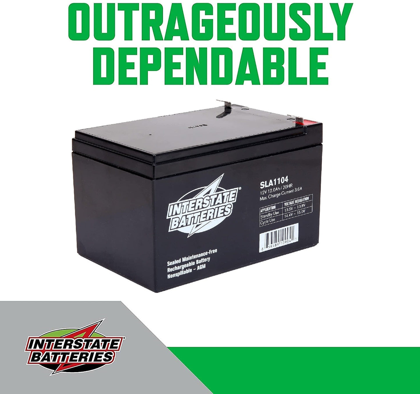 Interstate Battery - SLA1104 - 12 volt 12 amp - OEM Equivalent